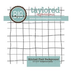 코리아보드게임즈 스탬프 stitched plaid background, 혼합 색상, 1개
