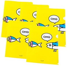 GGO DEUNG O OMG 鯖魚L型文件夾, 混色, 5個