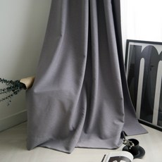 素色遮光窗簾 灰色, 1套, 遮光窗簾 + 繩子 + 水煙袋 + 針