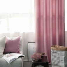 Maison Textile Alex 小窗用遮光窗簾, 遮光窗簾 + 綁帶 + 壁勾 + 掛鉤, 1套, 粉紅色