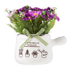 假花裝飾花盆, 紫色的, 1個