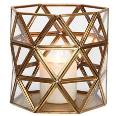 휩시 랜턴 w/triangles glass/brass large, 408013