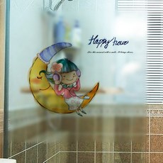 이코디 반투명 유리창 시트지, 초승달 소녀