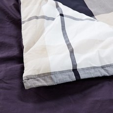 Modern House 格紋印花被單, 黑色