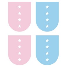 데코사랑 그래픽스티커 로라 C, 베이비핑크, 라이트스카이블루