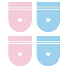 데코사랑 그래픽스티커 로라 D, 베이비핑크, 라이트스카이블루