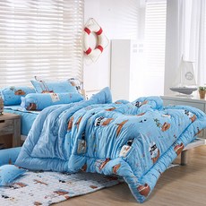 All Tree Going兒童超細纖維薄被組 S, 藍色
