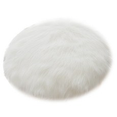 BYJIMI 絨毛圓形靠枕套, 白色的