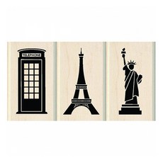 잡다구리 우드스탬프, Sightseeing Wood Stamp Set, 1개