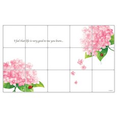 DEKOREA 印花磁磚壁貼, 15朵繡球花