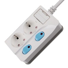 winners 歐式獨立開關2插旋轉式插頭省電延長線 5m, 1個