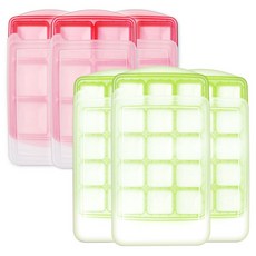 알톡톡 냉동보관용기 중 그린 + 대 레드 세트, 1세트, 12p (중형본체 3p, 중형뚜껑 3p, 대형본체 3p, 대형뚜껑 3p)