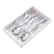 TABLE Art. 花紋圖案夫婦餐具組, 藍色泡泡(湯匙+筷子)+紅色泡泡(湯匙+筷子), 1組