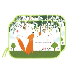 The Zari 印花車用遮陽板, 2入, 小狐狸款