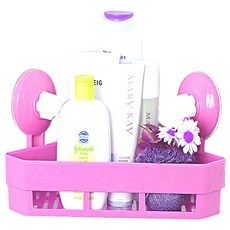 메이토쿠 다용도흡착식코너선반, 핑크, 1개, 핑크