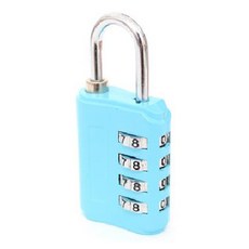 트래블큐브 여행용 안전자물쇠 4다이얼 블루, 1개
