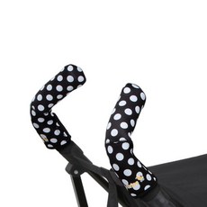 citygrips 嬰兒車白色圖案手把保護套, 圓點款 黑色