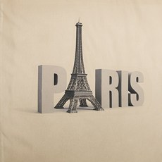 ccoczzi 巴黎鐵塔文字印花素色被單, 混色