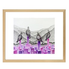 原木相框 配對 飛不走的鳥, 淺木色