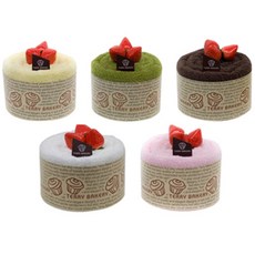 TERRY BAKERY 松月毛巾迷你派對蛋糕 3 張 + 抹布（贈品）1 件, 隨機出貨