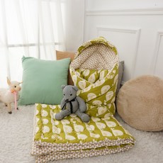 BEAUTE HOUSE 印花包巾+絎縫薄墊 綠色