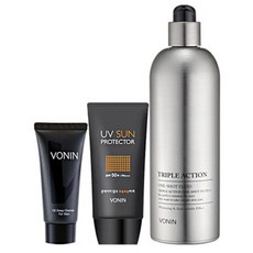 VONIN 綜合肌膚護理防曬保養品組, Triple Action One Shot Fluid 180ml + UV Sun Protector 50ml + 1p, 1套
