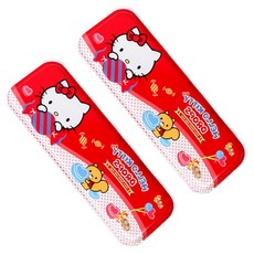 헬로키티 라운드사각틴필통 중, 레드, 2개