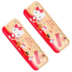 헬로키티 라운드사각틴필통 중, 핑크, 2개