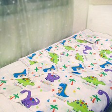 쁘띠베딩 주느비에브 유아동용 인견 여름3종 이불패드세트, 티라노