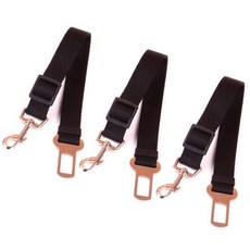 저스틴클로이 애완견 자동차 안전벨트, 블랙, 3개