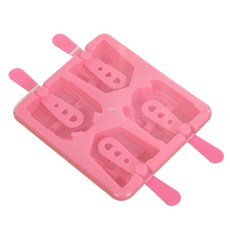 핑크망고 로봇얼굴 4구 DIY 아이스크림 몰드 핑크, 1개