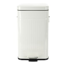 Modern House 方形腳踏式垃圾桶 12L, 象牙, 1 個