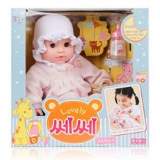 동화산업 인형 우유먹이기 러블리쎄쎄, 혼합 색상, 쎄쎄, 1개