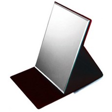 miro line 桌面折疊皮革立鏡, 黑色的, 1個