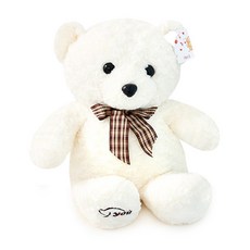 Hanul Toy Factory Totori蝴蝶結熊娃娃 中型, 象牙白, 熊, 53cm