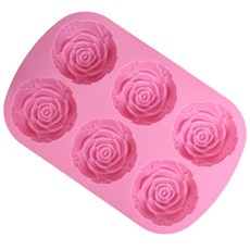 粉紅芒果玫瑰6格多功能矽膠模具, 1個