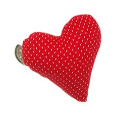Livingdeco 印花愛心造型夾子 左側款, 薇薇紅點