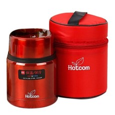 핫콤 죽통겸도시락, 레드, 350ml, 1개