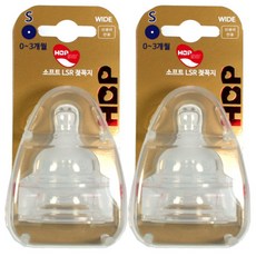 HBP寬口徑軟奶嘴, 2組, XL號(12個月以上)