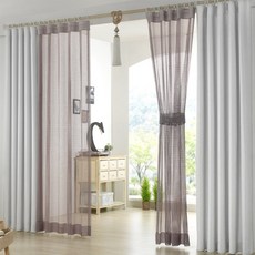 Mayu蕾絲 + Cuvee 白色遮光窗簾 小, 1套