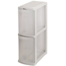 more systems Premium Slim Tower 2 層抽屜櫃, 透明