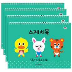 그린키즈 스케치북2 1800-5, 350 x 250 mm, 18매 x 4개