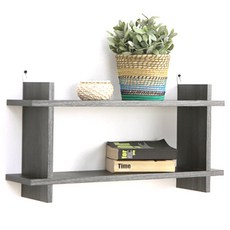 아라마가구 끼움 벽선반, 다크그레이, 2단