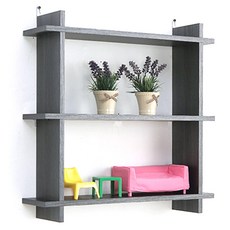 아라마가구 끼움 벽선반, 다크그레이, 3단