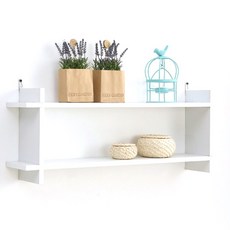 아라마가구 끼움 벽선반, 화이트, 2단