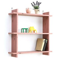 아라마가구 끼움 벽선반, 핑크, 3단