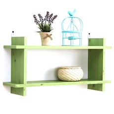 아라마가구 끼움 선반, 그린, 2단