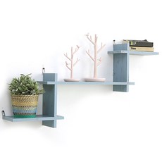 ArAmA 階梯型壁掛式收納置物架, 藍色, 一級