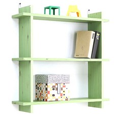 아라마가구 끼움 벽선반, 그린, 3단