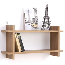 ArAmA 雙層壁掛式收納置物架, 橡木, 2層